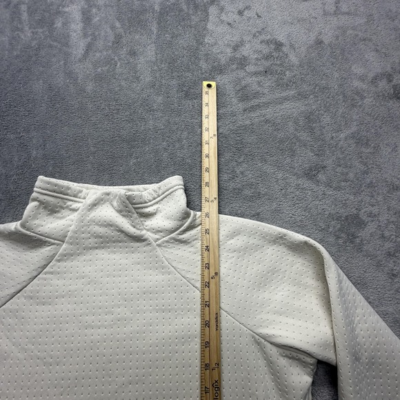 Columbia Fleece Pullover Womens XL White Mock Neck Thermal Hiking Raglan Top - Picture 2 of 7